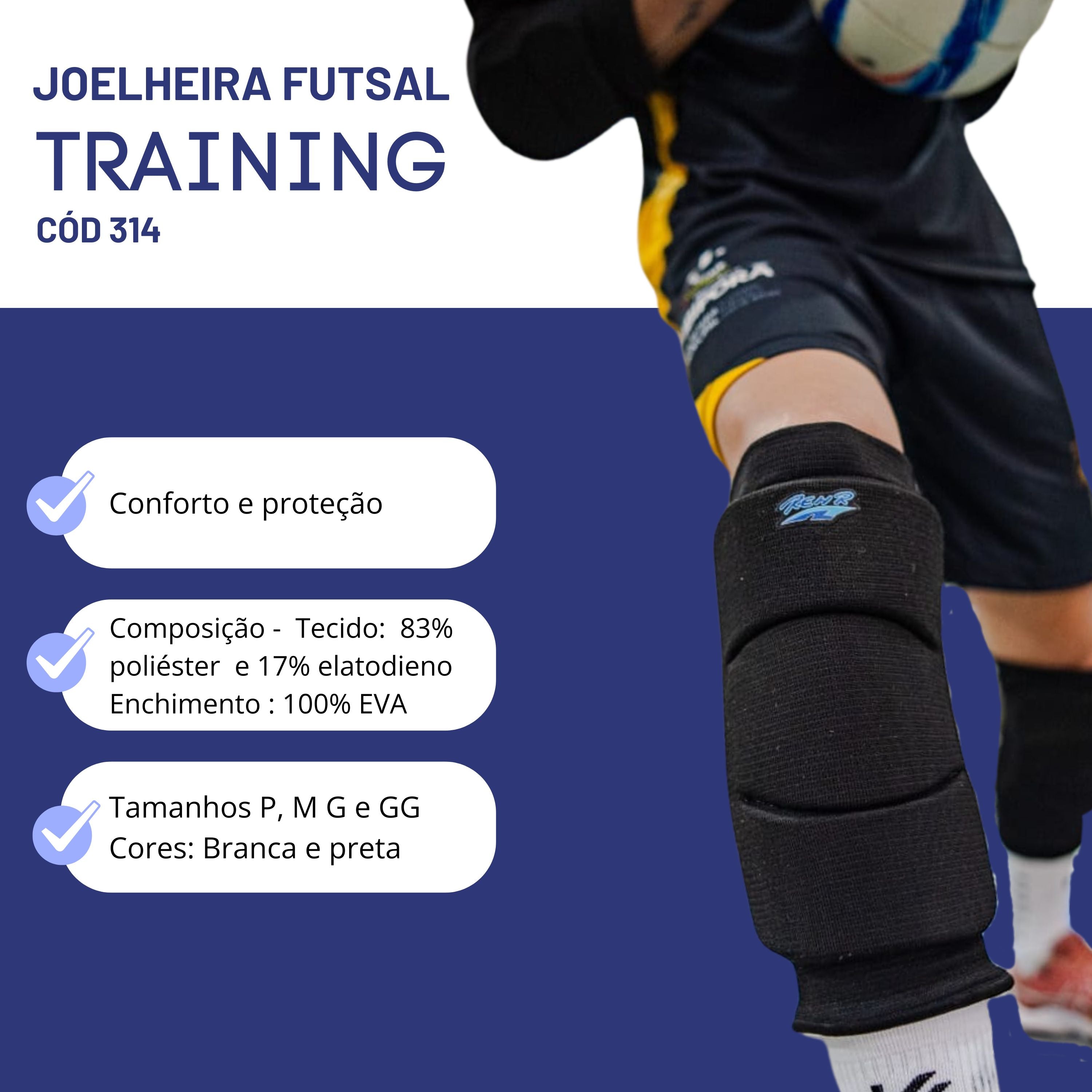 Joelheira Futsal Training Adulto Rehr